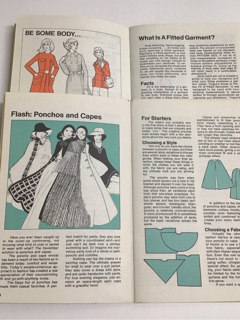 Vintage Vogue Sewing Guide Books SET Fitted Garment 1972 Ponchos Capes 1971 EUC - Picture 5 of 6
